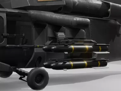 UH60 Black Hawk With Guns and Missiles PBR 4K Textures Low-poly 3D model