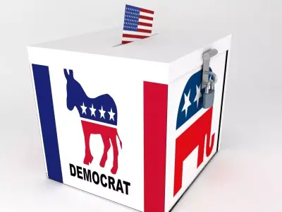 ballot box USA  Low-poly 3D model