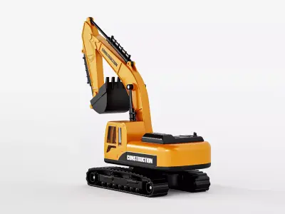Realistic Excavator Construction Vehicle 3D Model 3D model