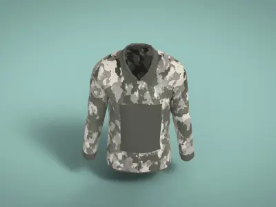 Military Outfit - T-shirt Low-poly 3D model 31