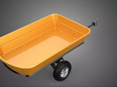 ATV UTV POLY DECK UTILITY TOWING TRAILER CARGO CART WAGON GARDEN 3D model
