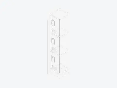Locker - Metal - Locka - Classic Extra - Triple Tier Low-poly 3D model