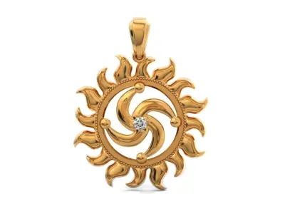 sun pendant Slavic symbols 1155 3D print model