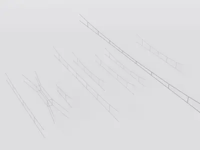 Catenary wire set Low-poly 3D model