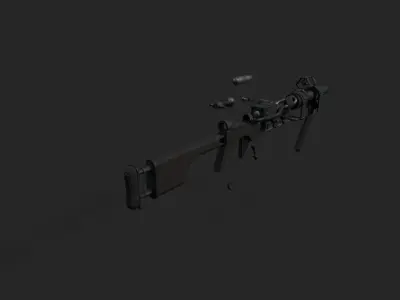 Homemade rifle on bolon CO2 Low-poly 3D model