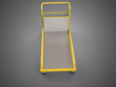 AIRPORT BAGGAGE UTILITY FLATBED CARGO TRANSPORT CART TROLLEY BAG 3D model
