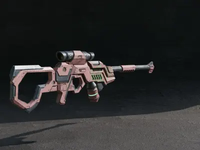 Cyberpunk Rifle Free low-poly 3D model