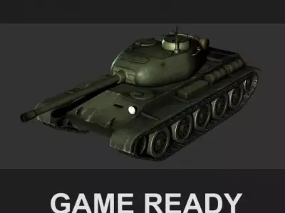 Tank T-44 Low-poly 3D model