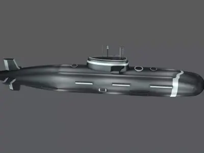 submarine 3D model by dibacgi from CGTrader (UV Mapped)