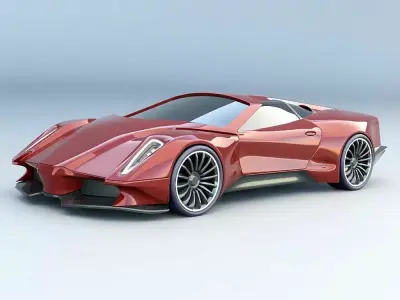 Akarios futuristic car concept redesigned 3D model