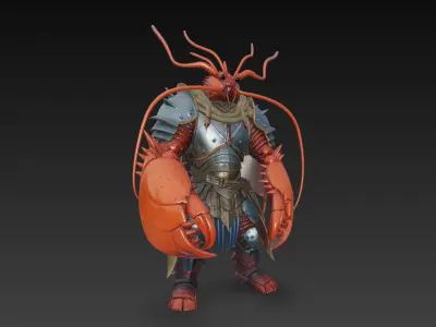 Armored Lobster Warrior 3D model
