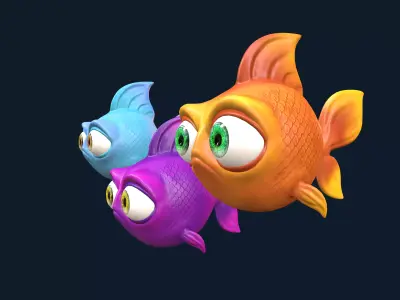 Cartoon Fish Low-poly 3D model 4