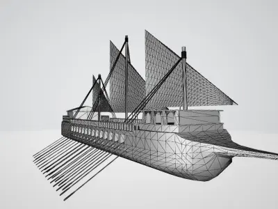 Byzantium Navy Vessel Low-poly 3D model