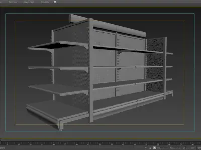 Shelf 3D model 9 in supermarket 3D model