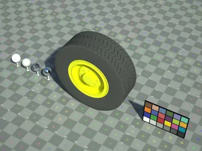 Wheel and tire Low-poly 3D model