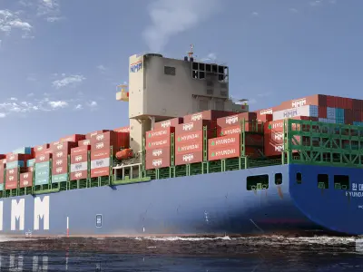 HYUNDAI COLOMBO Container Ship 3D model
