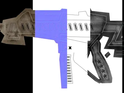 gun lowpoly gun gun for 3d gaming 3D model