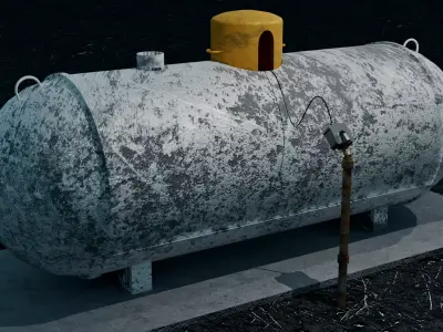 Industrial Propane Tank 3D model