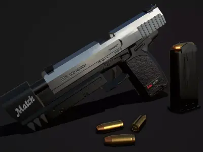 USP Match Low-poly 3D model purchase