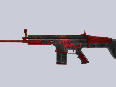 FN SCAR Red Dragon Low-poly 3D model