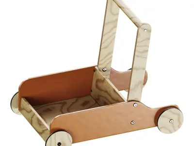 Bonnie Wooden Push Cart by Liewood 3D model