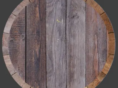 Old Wooden Barrel Low-poly 3D model get