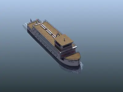Passenger Ferry Low-poly 3D model
