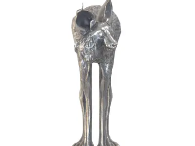 Lynx Metal statues Low-poly 3D model