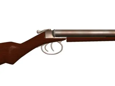 shotgun Low-poly 3D model 10