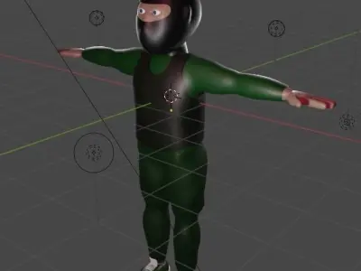 Soldier 3D model ninja 3D model