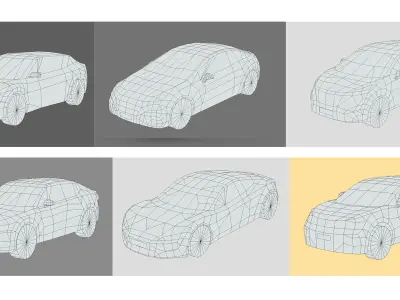 Low-Poly Car Pack 003 - Electric Elegance