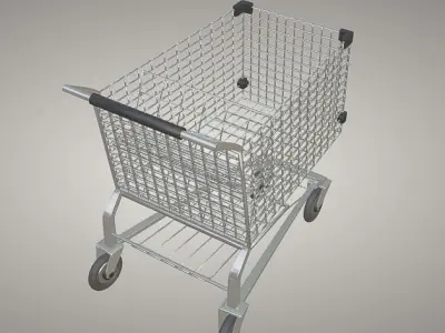 Shopping Cart Low-poly 3D model get