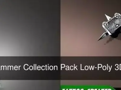 Fantasy Mace - Hammer Collection Pack Low-Poly 3D Model