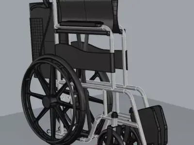 wheelchair  wheel chair  folded unfolded 3D print model