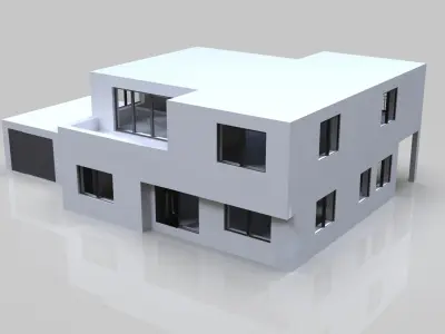 Modern Building House Low-poly 3D model order
