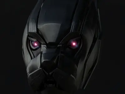 Mecha Panther Low-poly 3D model