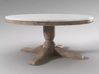 Pottery Barn - Alexandra 39inch Round Marble Coffee Table 3D model