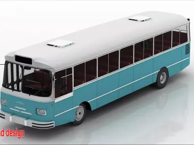 bus nasr 411 color sky bule cairo old  3D model