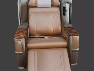 airplane luxury leather seat low poly Low-poly 3D model