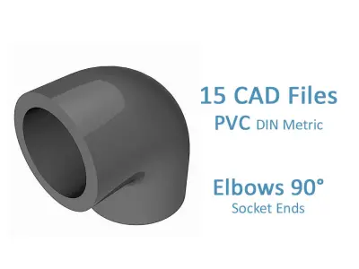 PVC Elbows 90 Degrees - Socket Ends Free 3D model