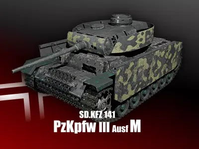 PzKpfw III - Panzer 3 - Ausf M Blender 3D Models 3D model