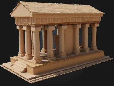 Cardboard Parthenon Model  A Playful Take on Ancient Grandeur 3D model