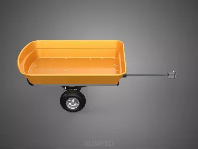 ATV UTV POLY DECK UTILITY TOWING TRAILER CARGO CART WAGON GARDEN 3D model