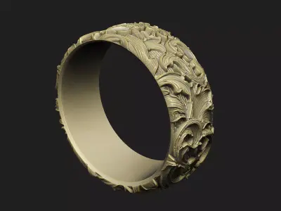 Pattern ring Luxury Queen expensive royal relief floral laser 3D print model