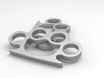 Knuckleduster pair of metal fists Low-poly 3D model
