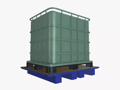Water Tank Low-poly 3D model 3