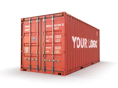  Generic container 20ft - PSD edit 3D model