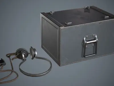 Radiostation WW2 Low-poly 3D model