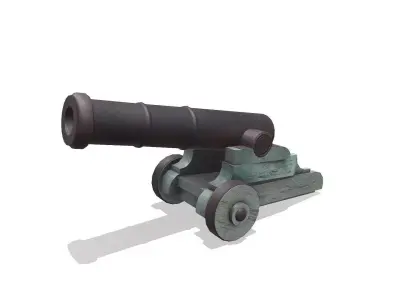 Old Cannon Low-poly PBR Free low-poly 3D model
