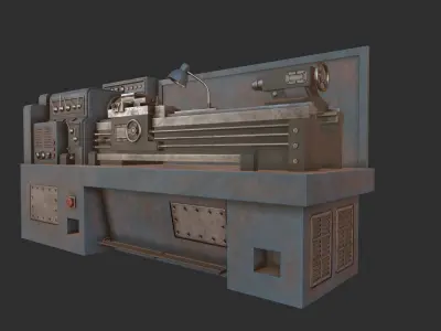 HQ PBR Lathe Low-poly 3D model